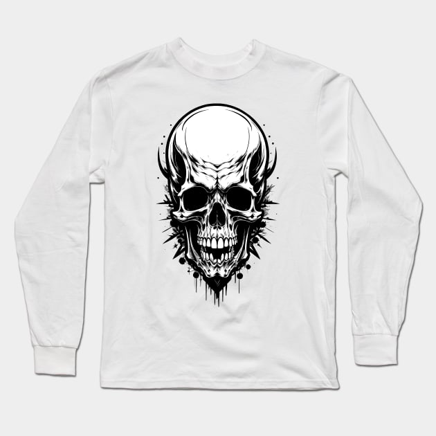 Big head skull Long Sleeve T-Shirt by DeathAnarchy